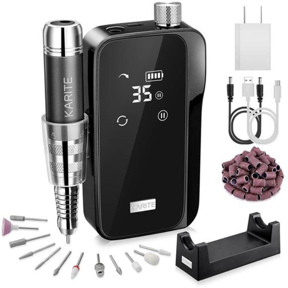 Nail Drill for Acrylic Nails Professional, 35000RPM Portable Nail File, Electric - Picture 1 of 7